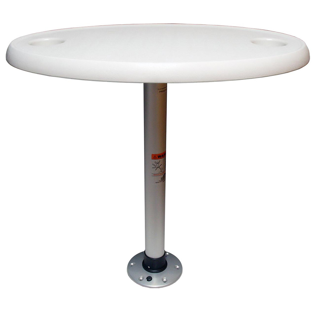 Springfield White Oval Table Package - 18" x 30" Threadlock