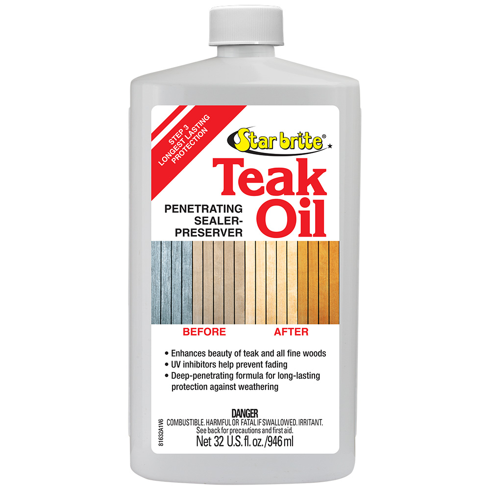 Star brite Teak Oil - Long Lasting, Penetrating, Sealer, & Preserver w/UV Inhibitors - 32 oz