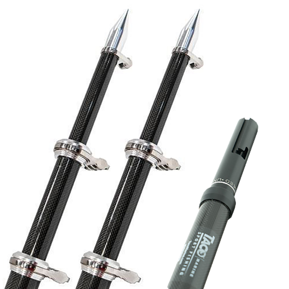 TACO 20' Carbon Fiber Twist & Lock Outrigger Poles f/GS-450, GS-500 & GS-1000 Bases - Black