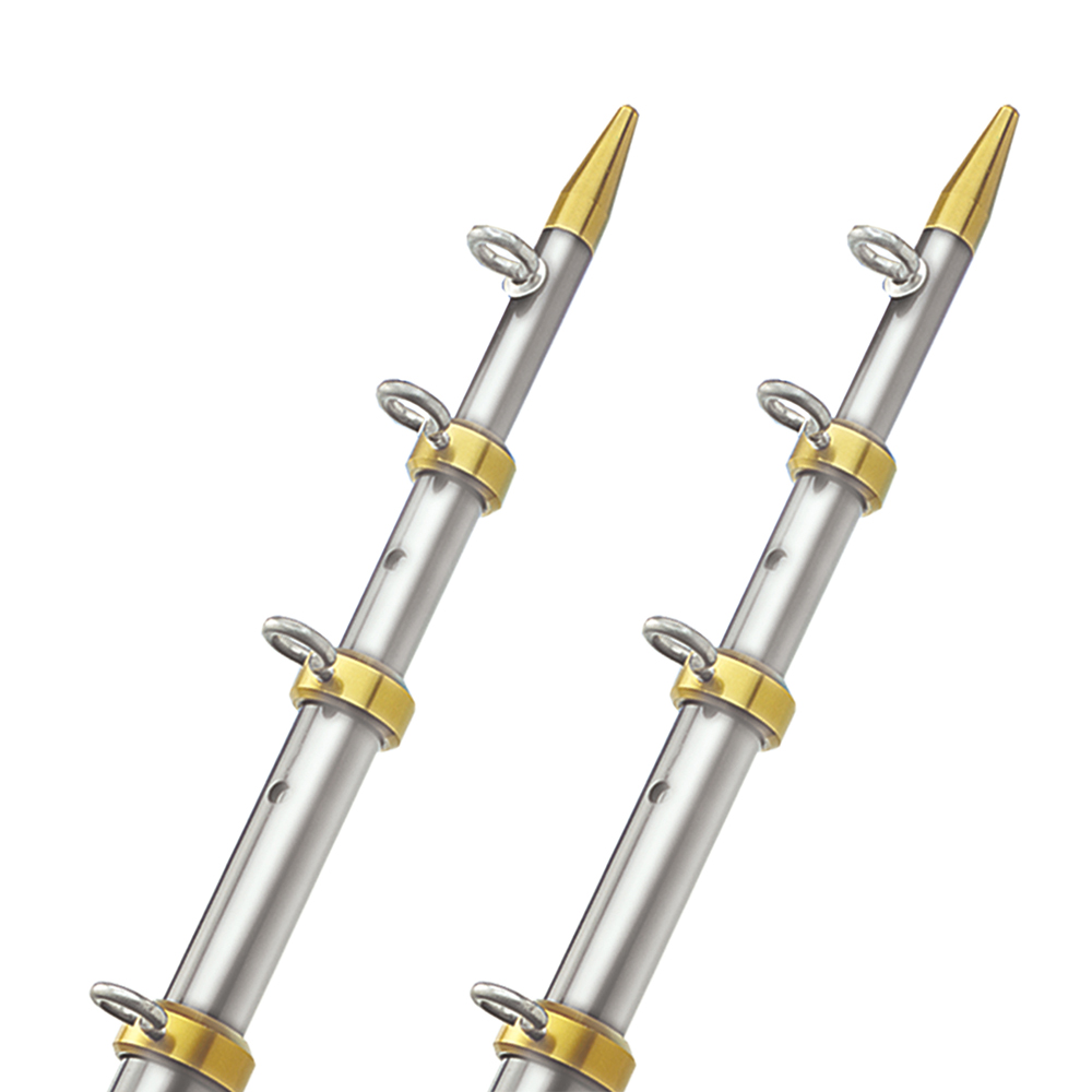 TACO 18' Telescopic Outrigger Poles HD 1-½" - Silver/Gold