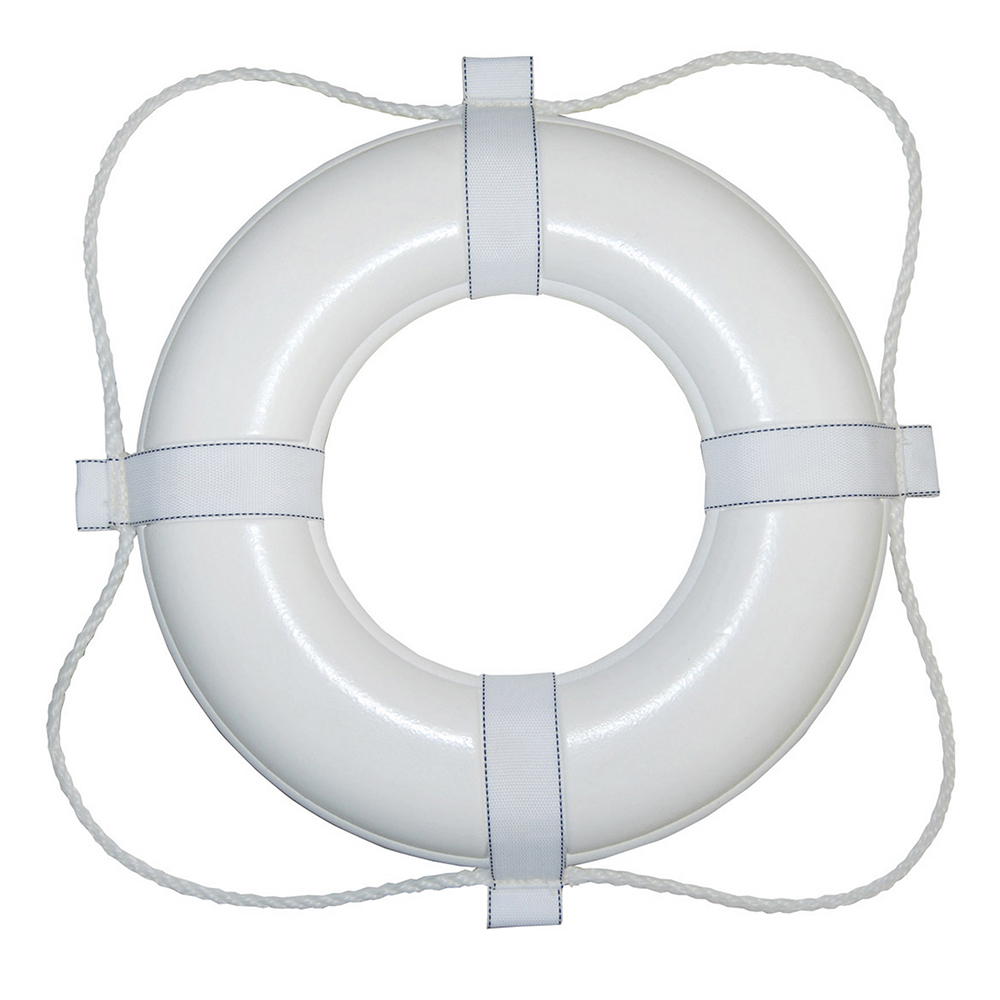 Taylor Made Foam Ring Buoy - 24" - White w/White Grab Line