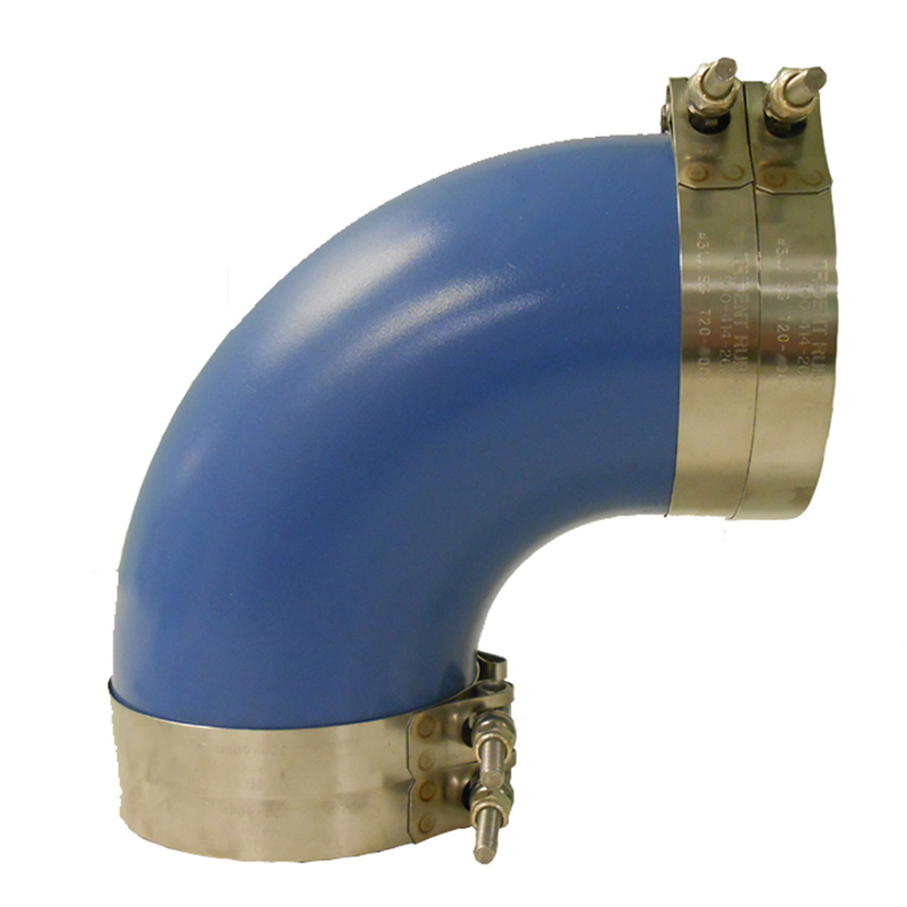 Trident Marine 6" ID 90-Degree Blue Silicone Molded Wet Exhaust Elbow w/4 T-Bolt Clamps