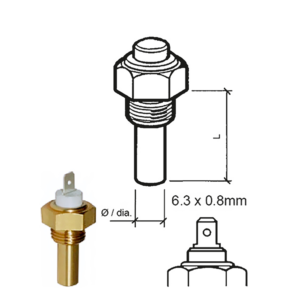 Veratron Coolant Temperature Sensor 40°C to120°C 5/8 18UNF3A