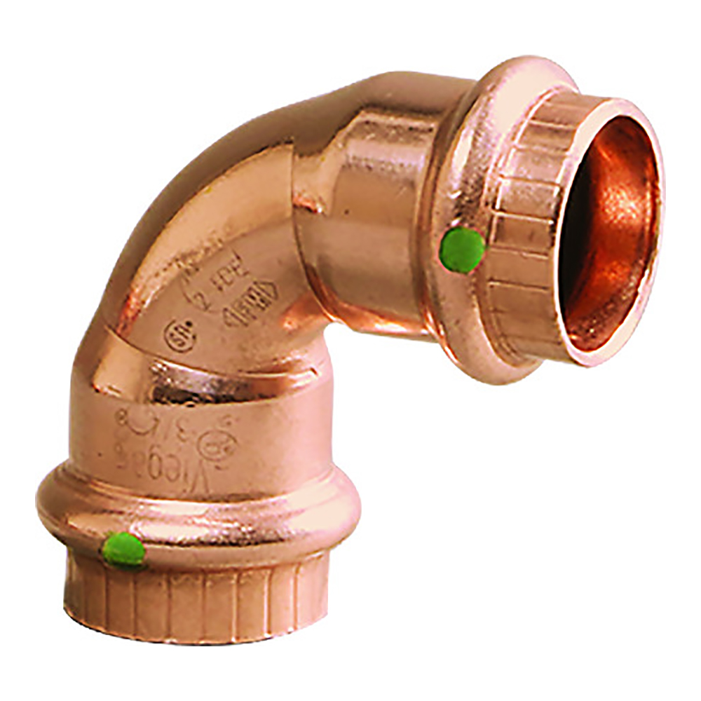 Viega ProPress 1-1/2" - 90° Copper Elbow - Double Press Connection - Smart Connect Technology