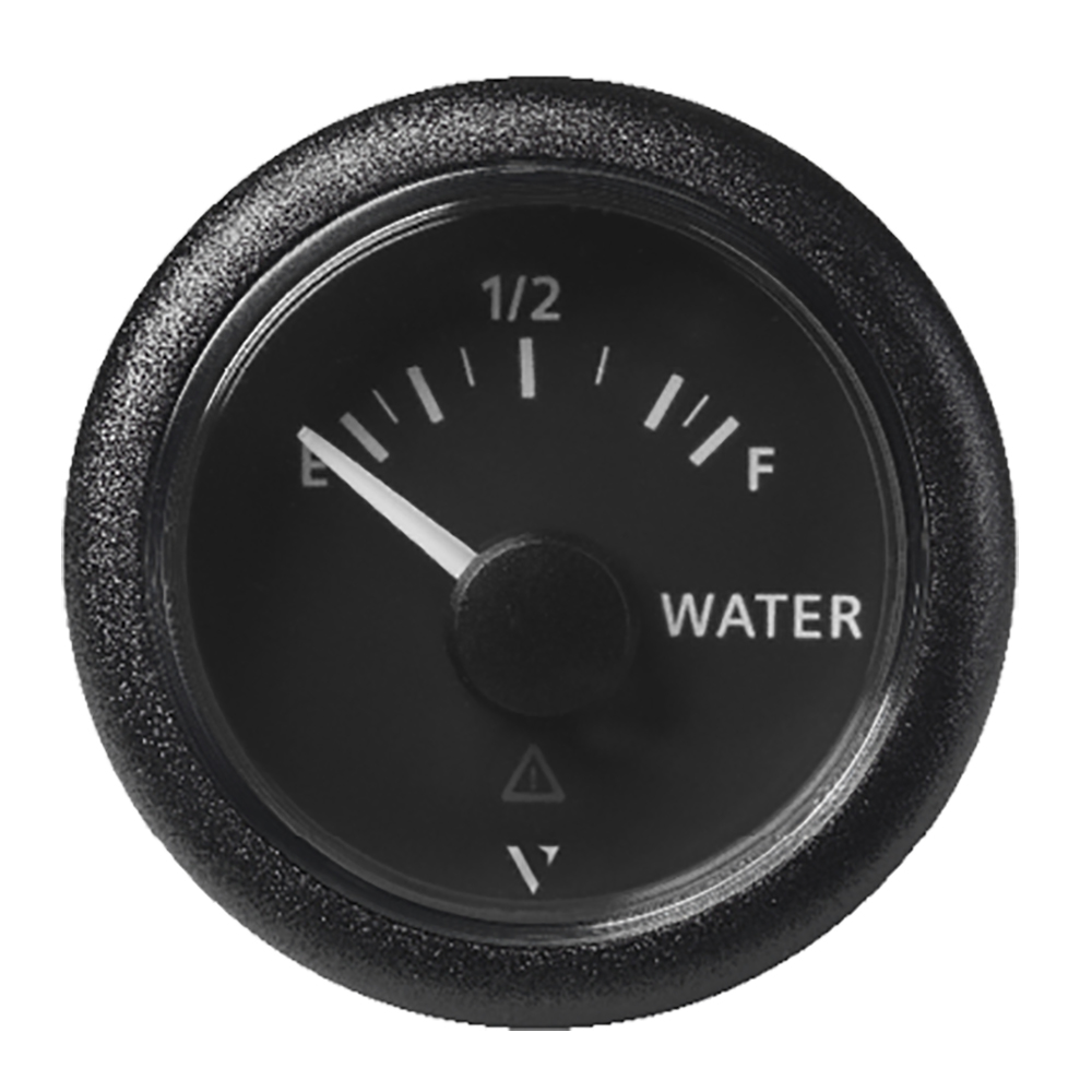 Veratron 52MM (2-1/16") ViewLine Fresh Water Resistive - Empty/Full - 3 to180 OHM - Black Dial & Round Bezel