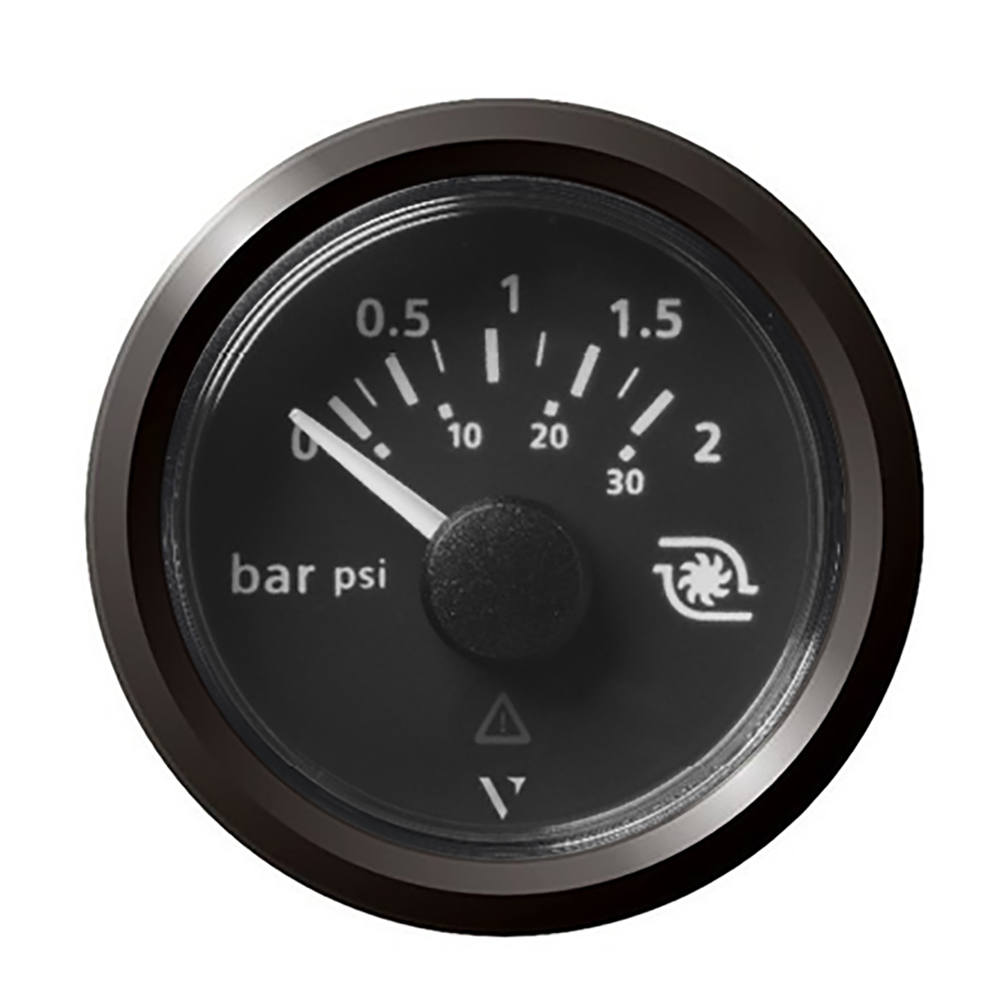 Veratron 52MM (2-1/16") ViewLine Boost Pressure Gauge 2 Bar/30 PSI - Black Dial & Triangular Bezel