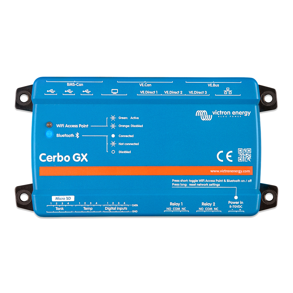 Victron Cerbo GX Communications Center w/ BMS-CAN Port, Tank Level Inputs, Digital Inputs, and Temperature Sense